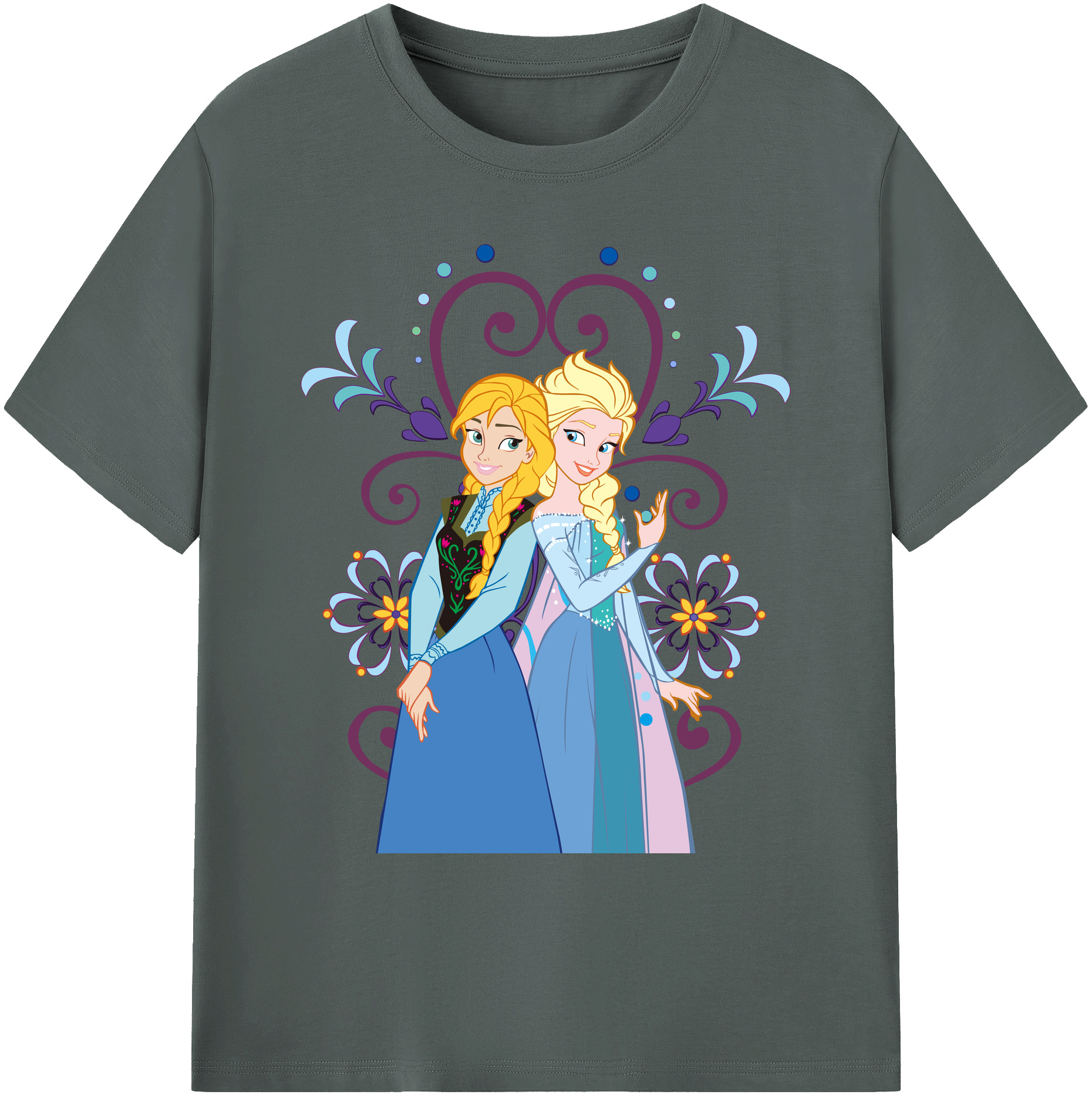 （画像用） アナと雪の女王 アンナ エルサ Frozen Anna Elsa 綿100％ メンズ半袖Tシャツ｜肌触りやわらか＆通気性